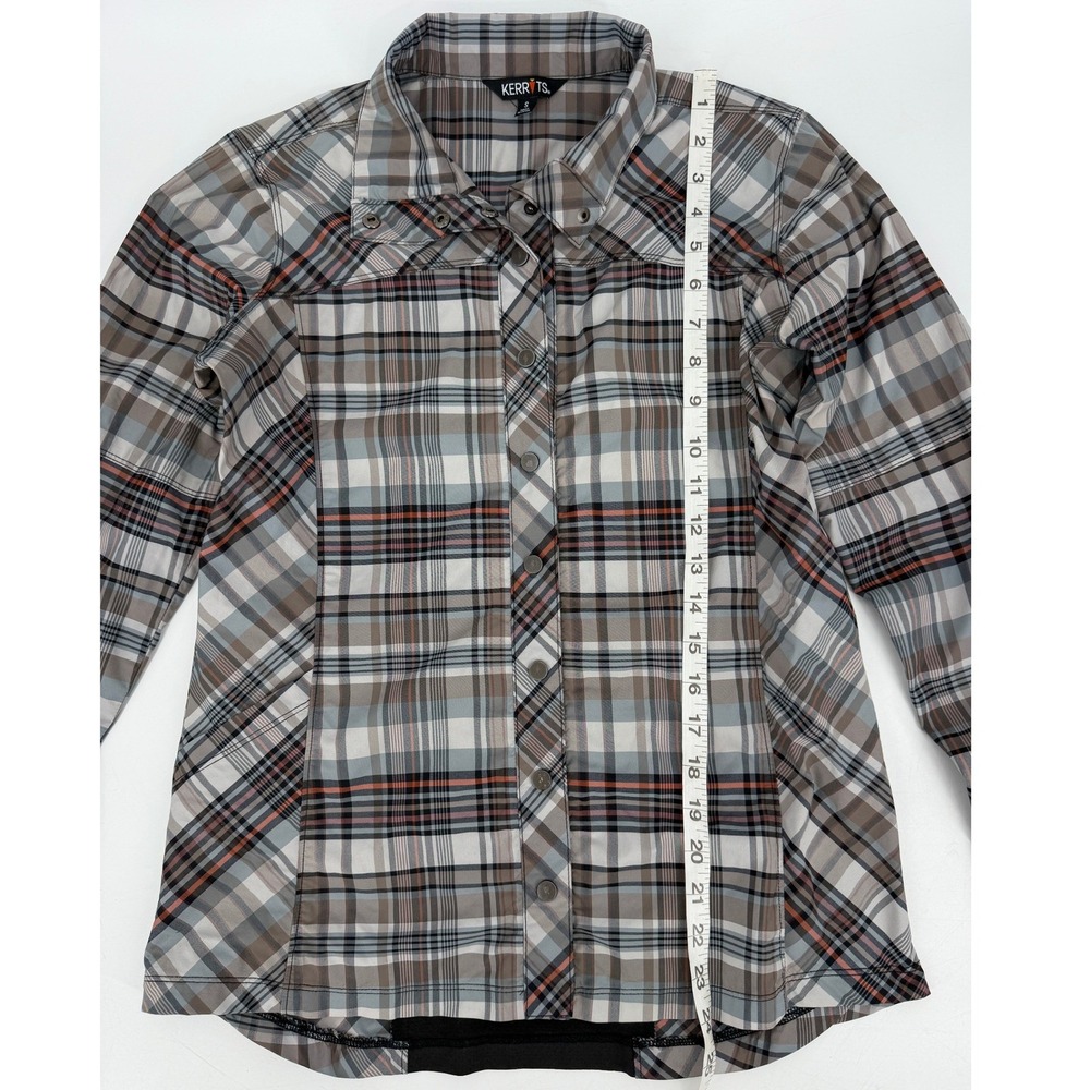 Kerrits Not Just a Barn Shirt Plaid Snap Front Long Sleeve Shirt Sz S Equestrian - Picture 10 of 10